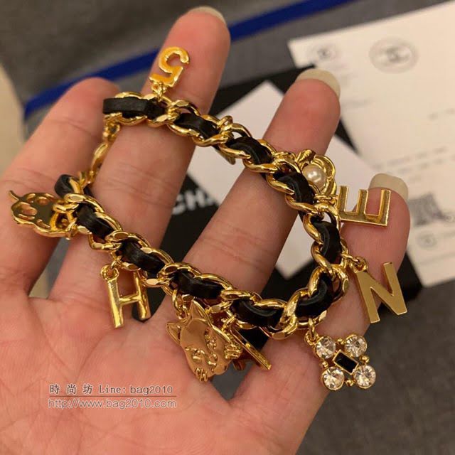 chanel手鏈 熱銷款 小香經典Logo鑲鑽 香奈兒手鏈  gzsc1412